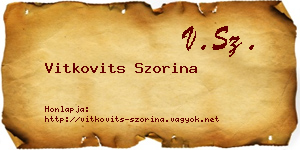 Vitkovits Szorina névjegykártya